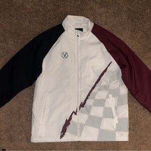 Stylish White and Maroon Van’s Men's Jacket